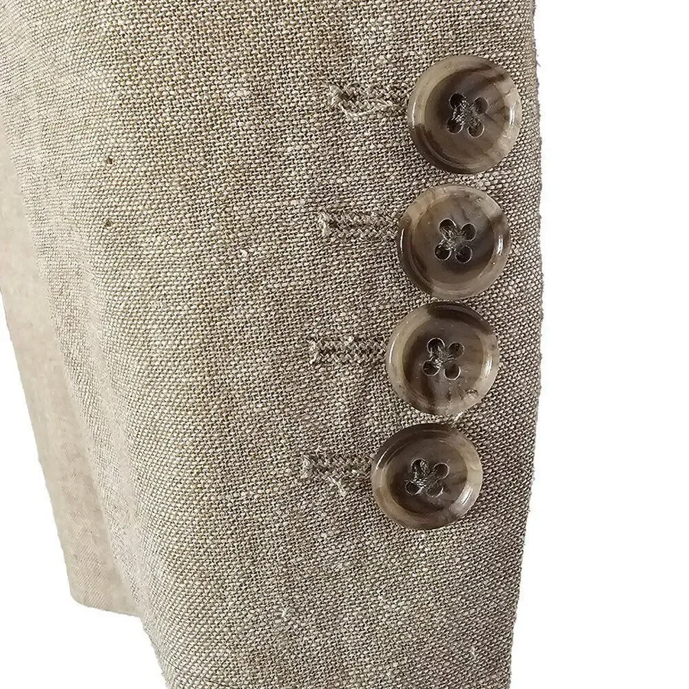 Stafford Size 46L LongMen's Tan Linen Cotton Blend Blazer